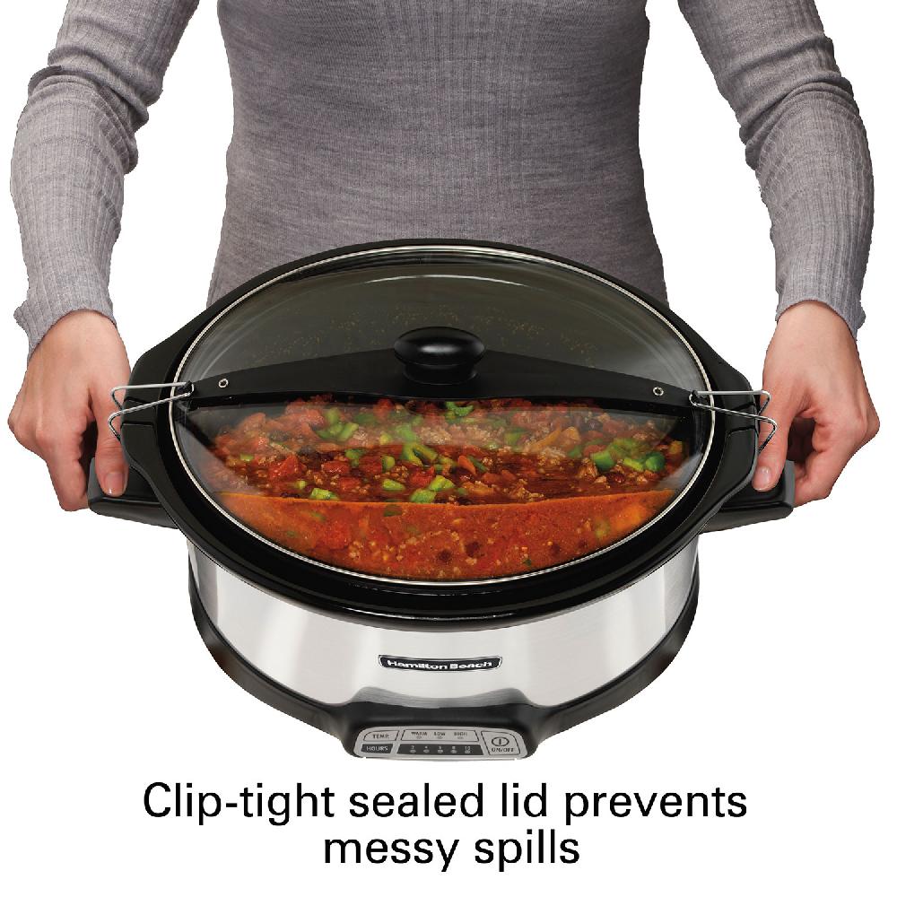 Hamilton Beach Recertified Stay Or Go® Programmable 7 Qt. Slow Cooker With Party Dipper