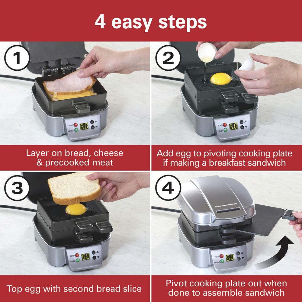 Hamilton Beach Sandwich Stacker™ Hot Sandwich Maker Silver