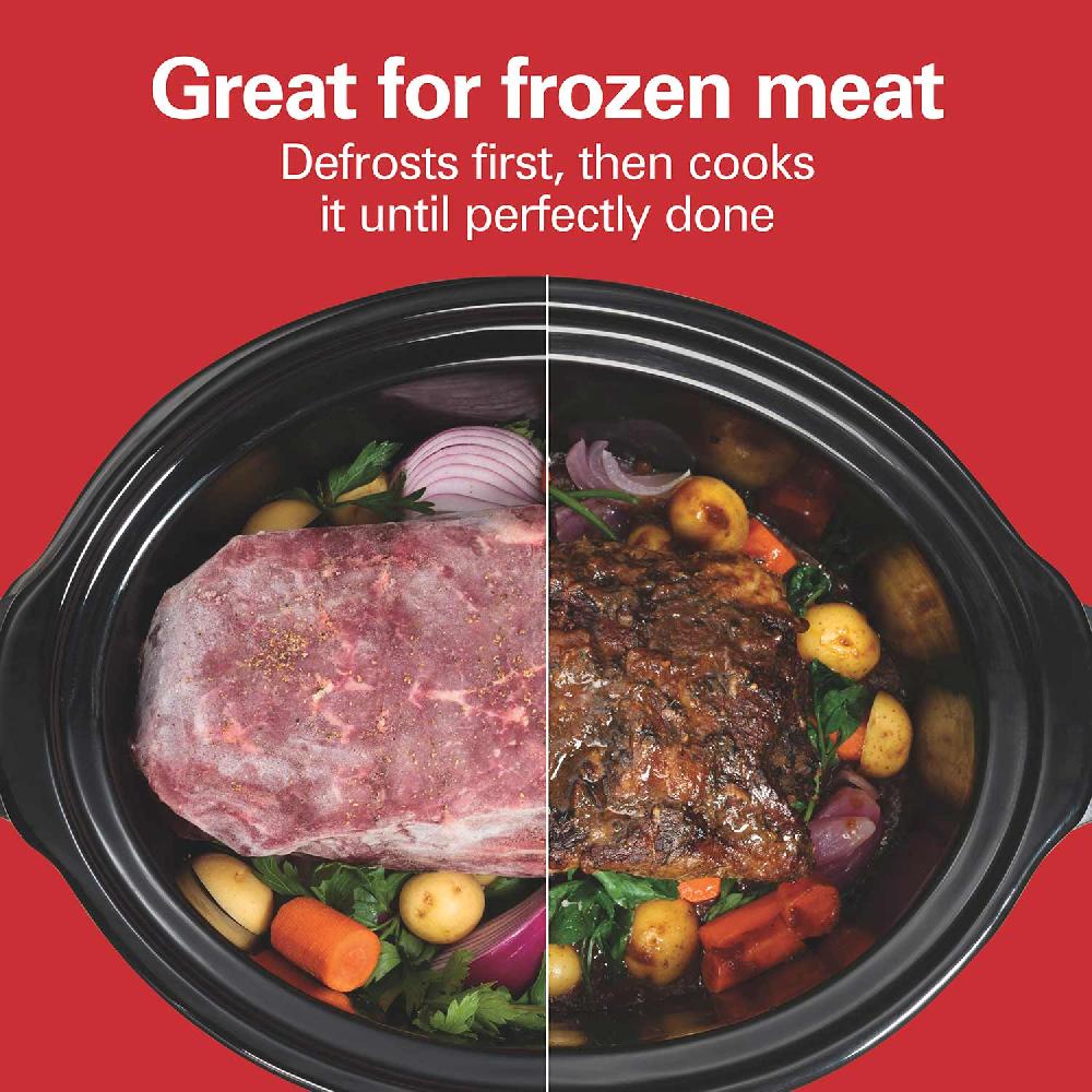Hamilton Beach Set & Forget® 6 Quart Defrost Slow Cooker Silver
