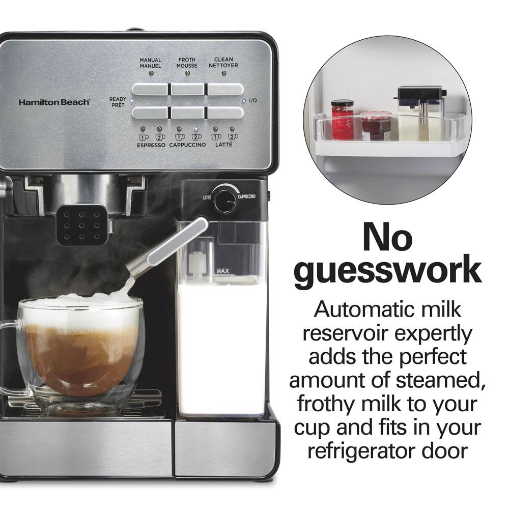 Hamilton Beach Slide & Lock™ Espresso Maker With Automatic Milk Reservoir