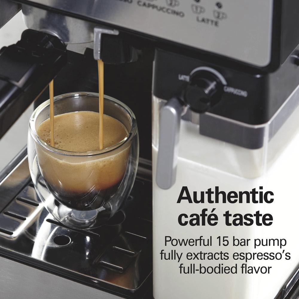Hamilton Beach Slide & Lock™ Espresso Maker With Automatic Milk Reservoir