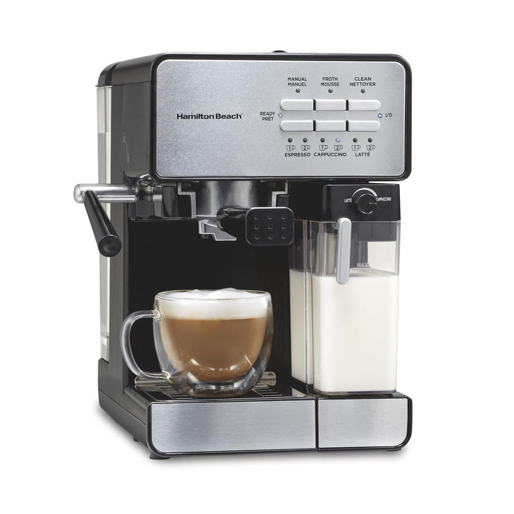 hamilton beach Slide & Lock™ Espresso Maker with Automatic Milk Reservoir
