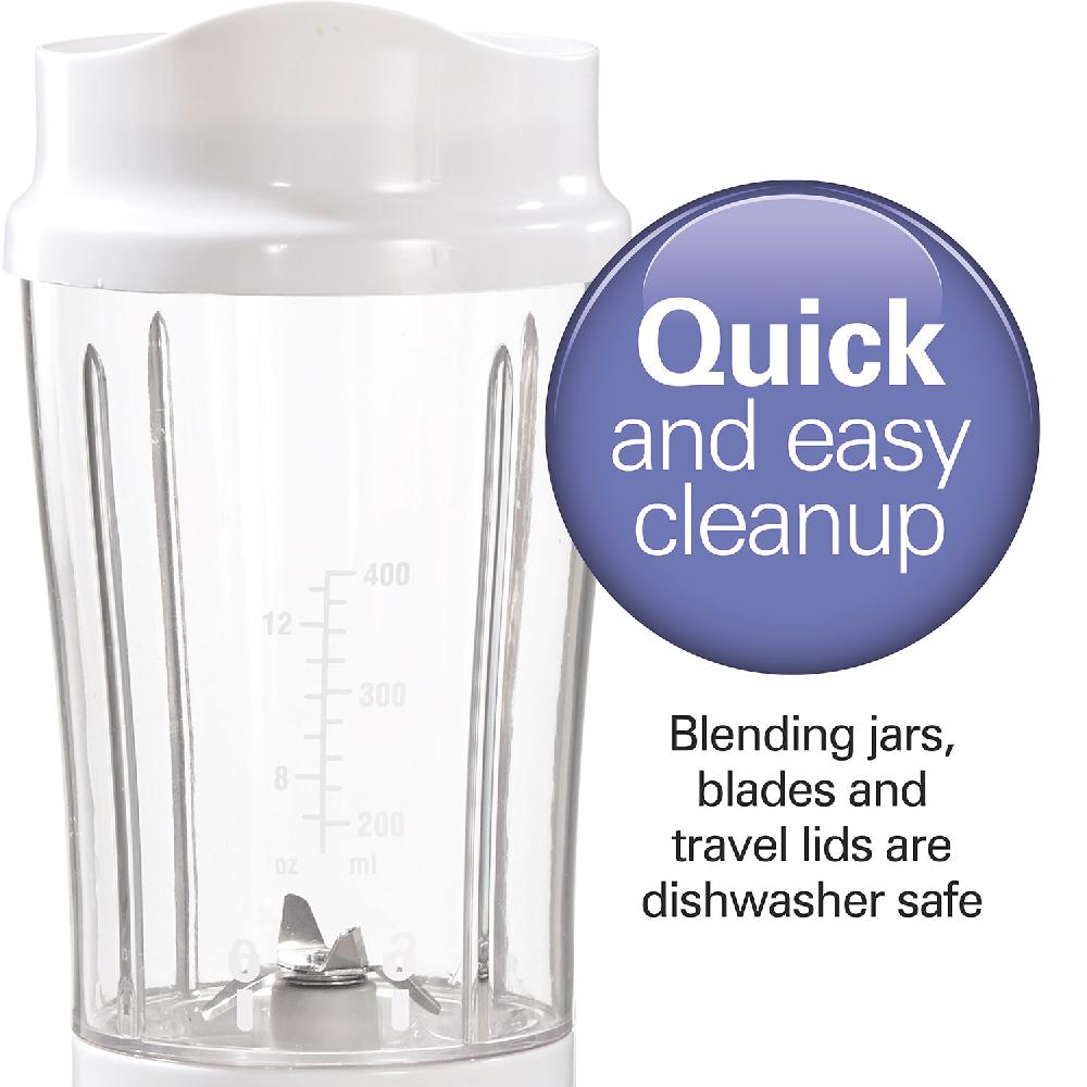 Hamilton Beach Smoothie Blender With 2 Travel Jars And 2 Lids