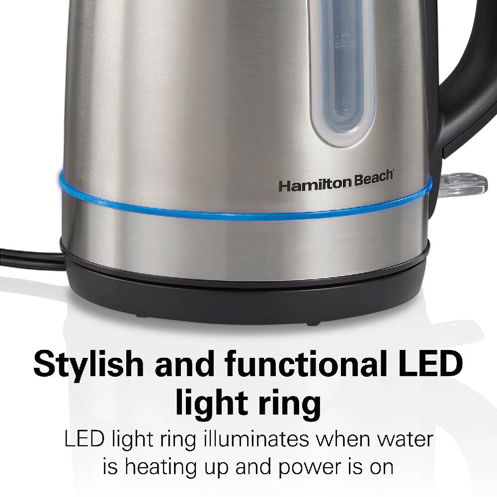 Hamilton Beach Stainless Steel 1.7 Liter Kettle With LED Light Ring