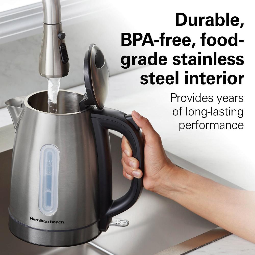 Hamilton Beach Stainless Steel 1.7 Liter Kettle With LED Light Ring