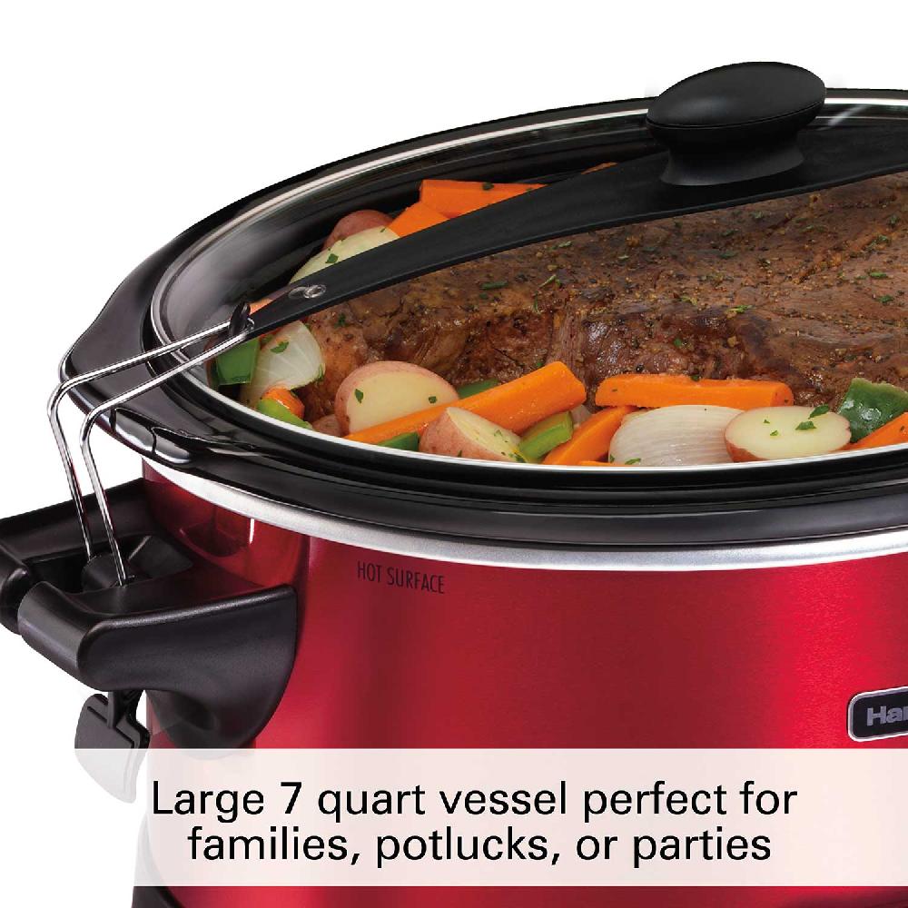 Hamilton Beach Stay Or Go® Programmable Slow Cooker With Party Dipper Red