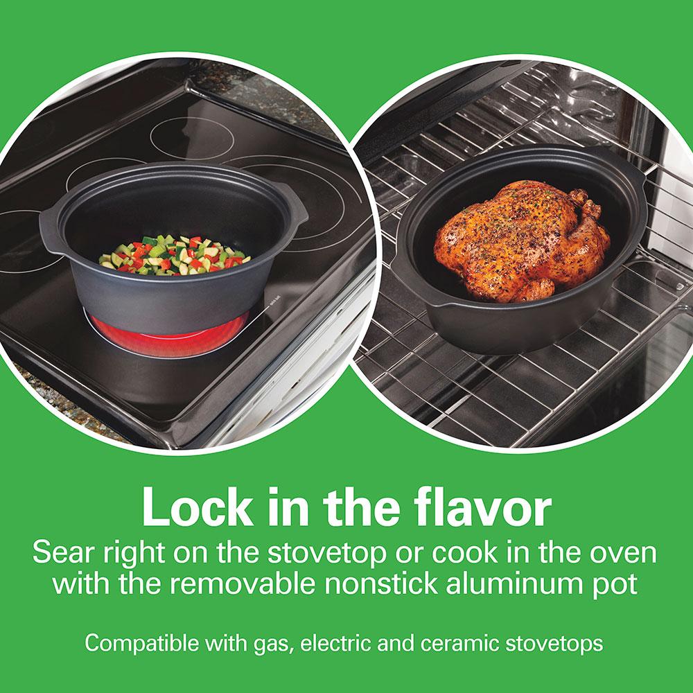 Hamilton Beach Stay Or Go® Sear & Cook 6 Quart Slow Cooker Silver