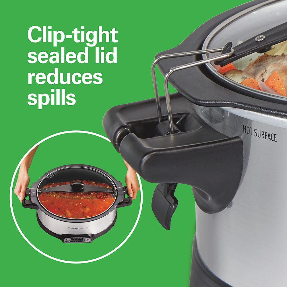 Hamilton Beach Stay Or Go® Sear & Cook 6 Quart Slow Cooker Silver
