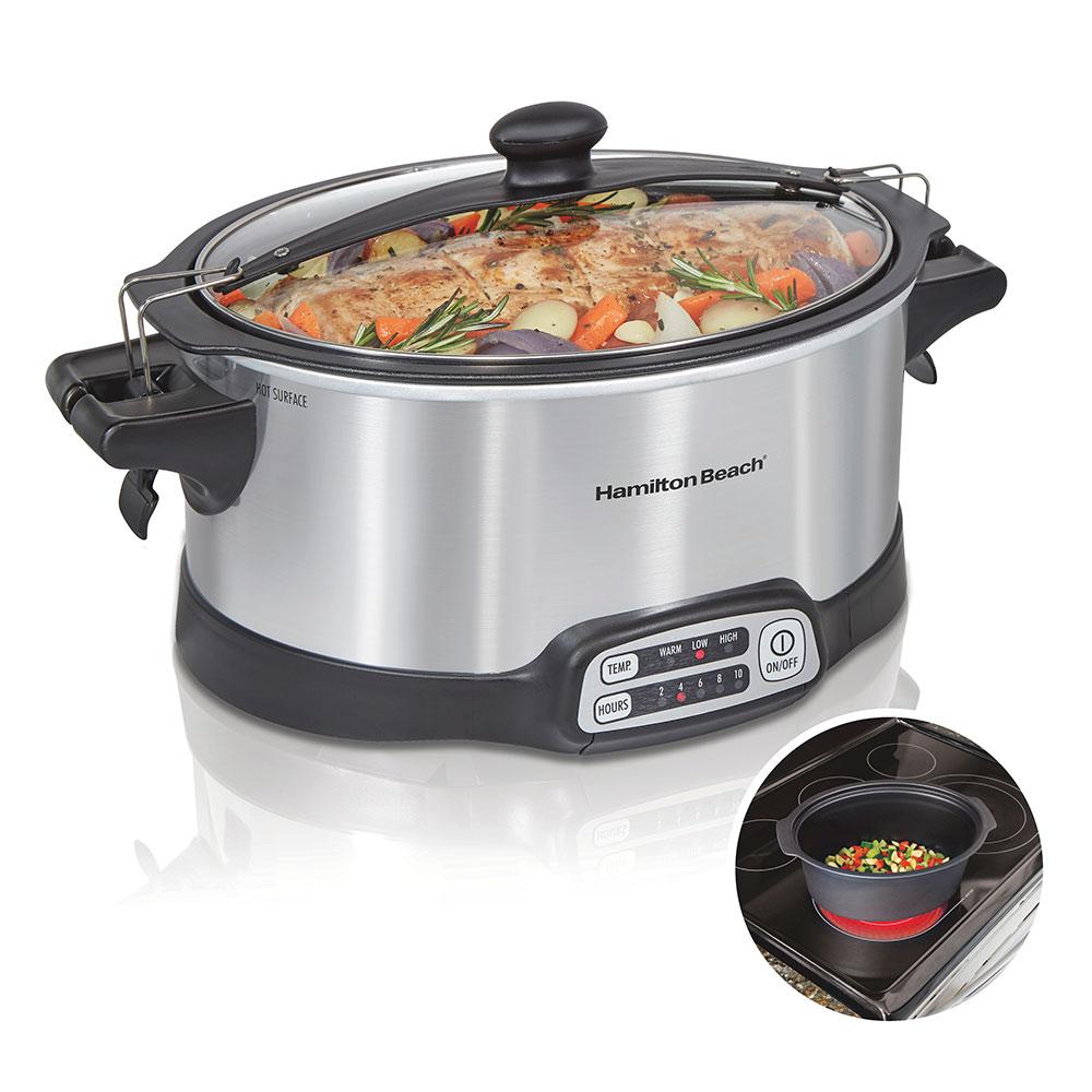 hamilton beach Stay or Go® Sear & Cook 6 Quart Slow Cooker Silver