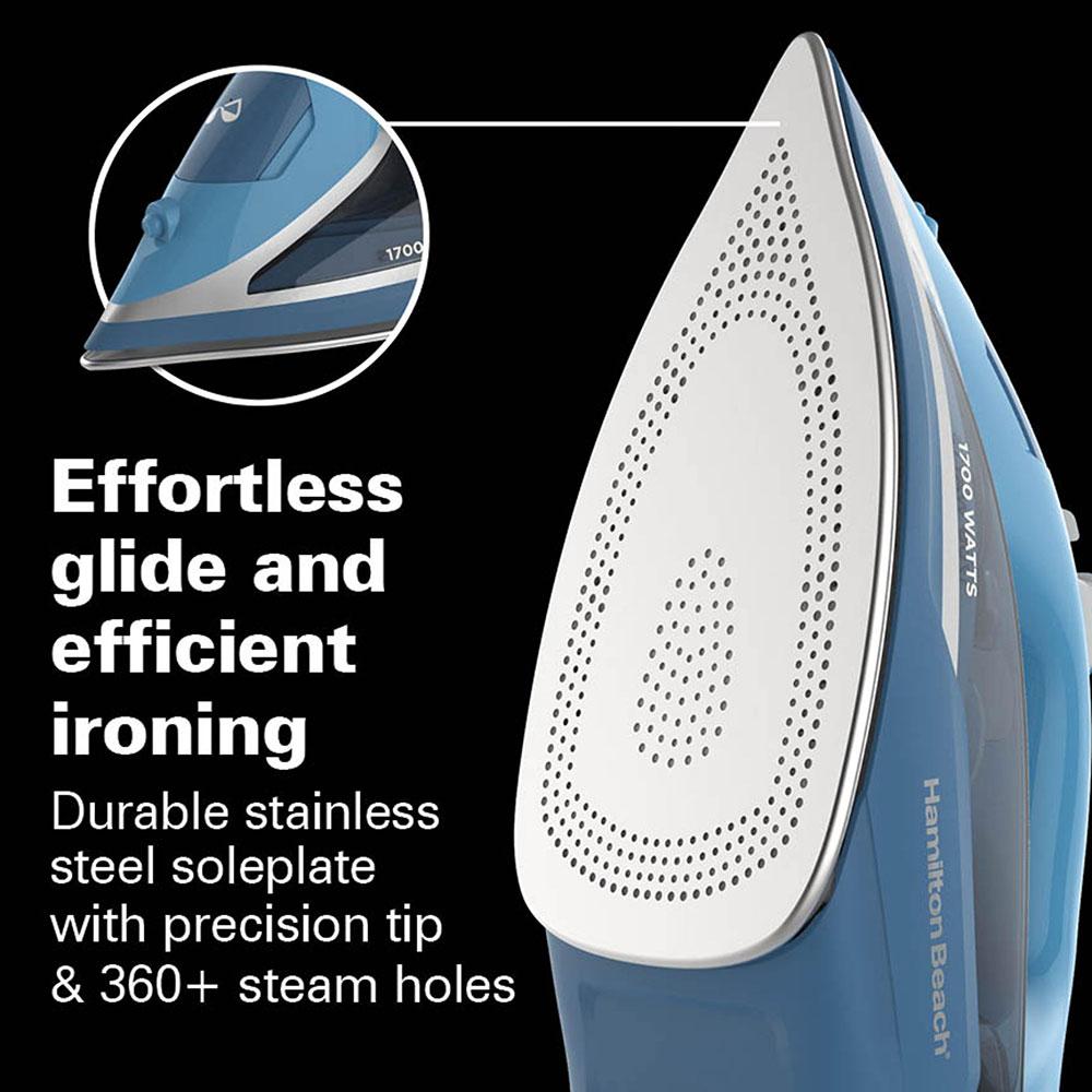 Hamilton Beach Steam Iron With Retractable Cord Blue