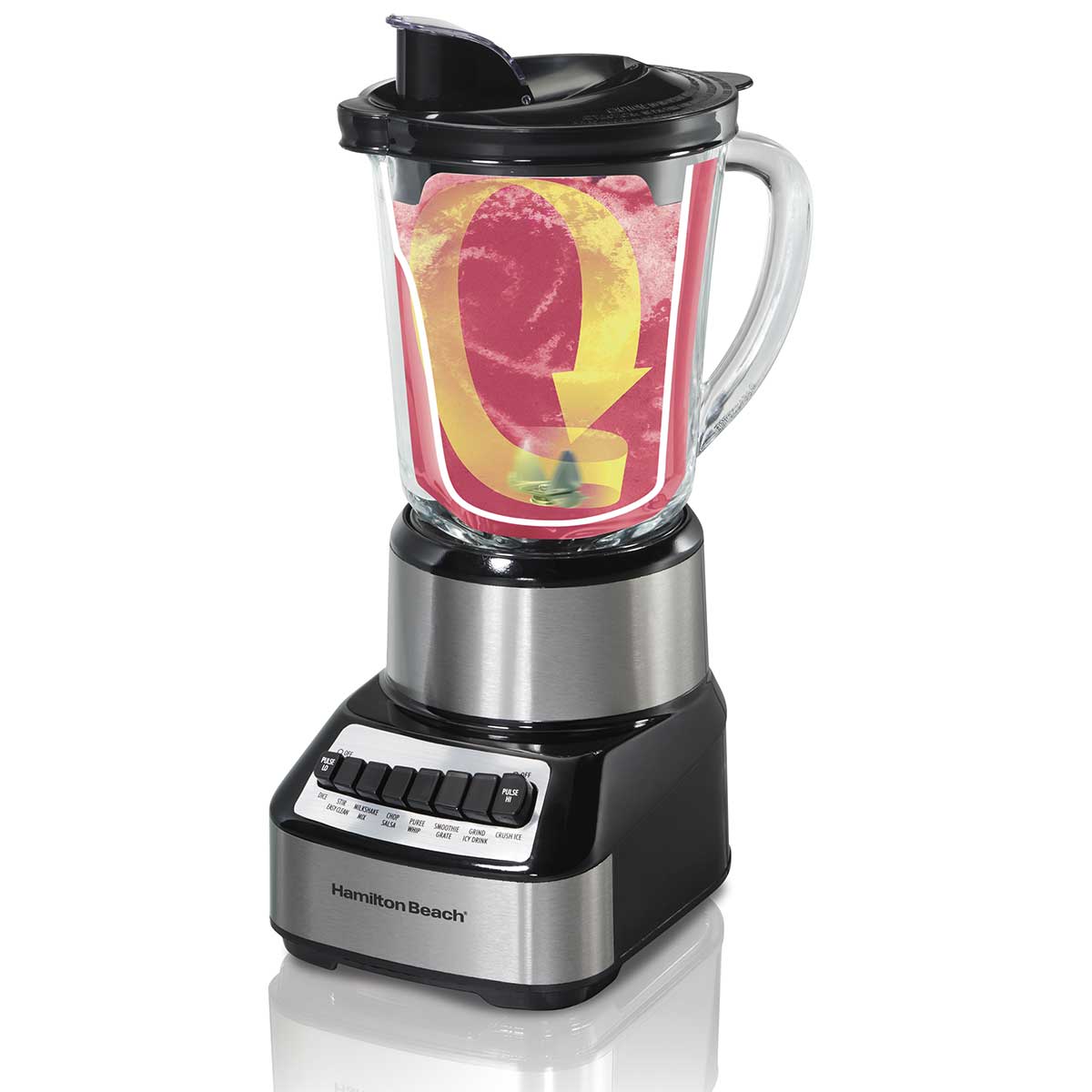 Hamilton Beach Wave Crusher® Multi-Function Blender With Mess-free 40oz Glass Jar 700W Black & Stainless