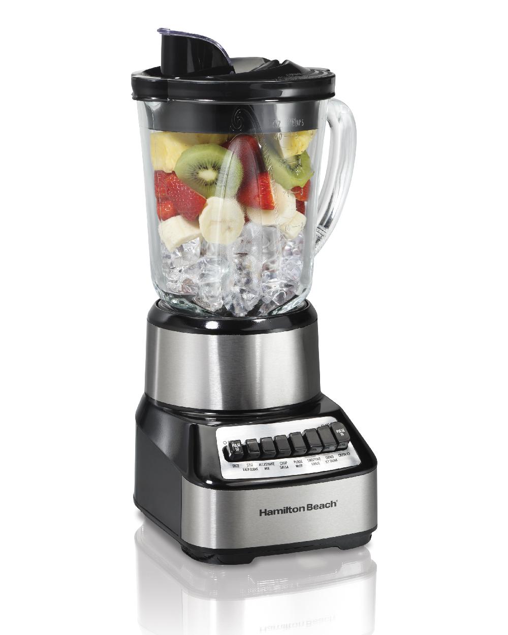 hamilton beach Wave Crusher® Multi-Function Blender with Mess-free 40oz Glass Jar 700W Black & Stainless