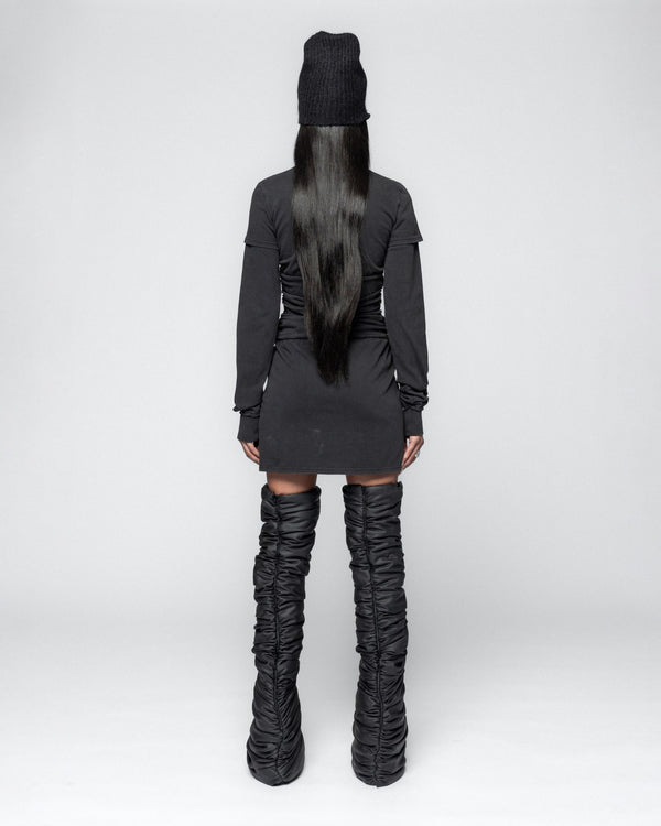 Han Kjobenhavn Diamond Jersey Mini Dress - Washed Black