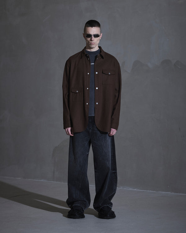 han kjobenhavn Army Overshirt - Cappuccino Brown