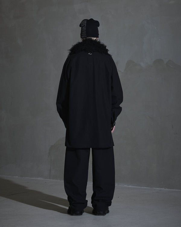 Han Kjobenhavn Faux Fur Collared Shirt - Black