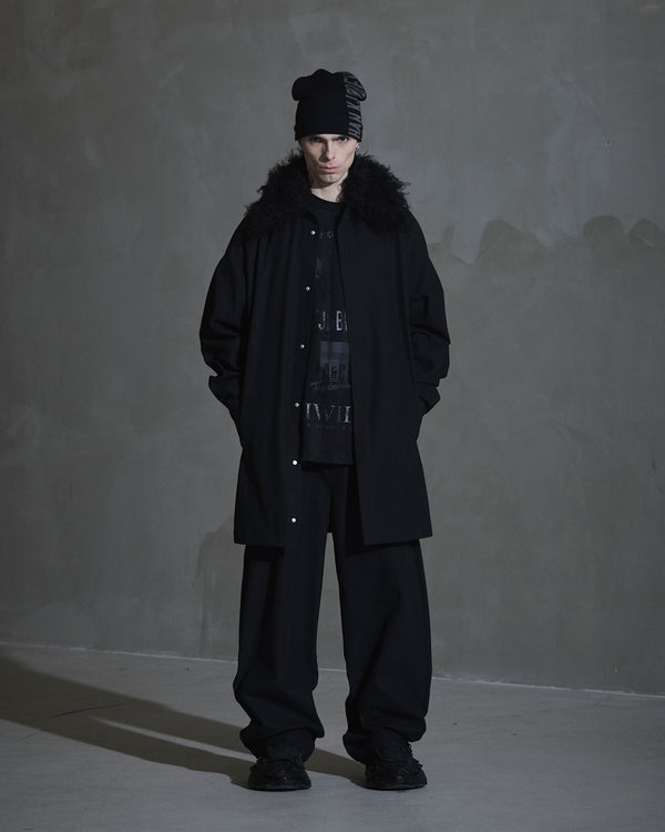 han kjobenhavn Faux Fur Collared Shirt - Black