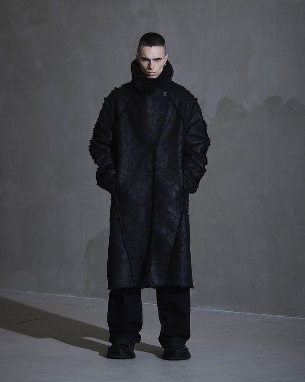 han kjobenhavn Faux Shearling Coat - Black