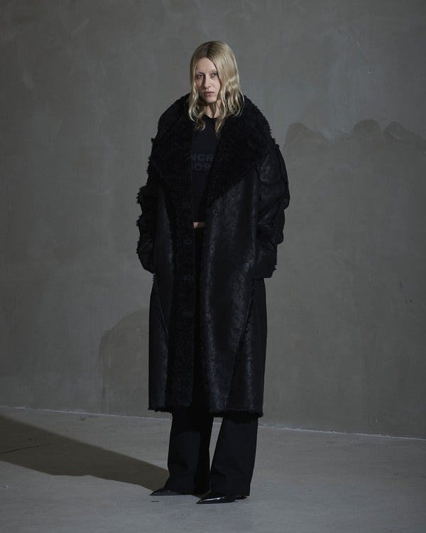 han kjobenhavn Faux Shearling Coat - Black