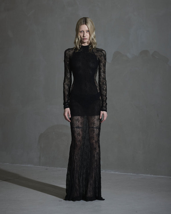 han kjobenhavn Floral Lace Maxi Dress - Black