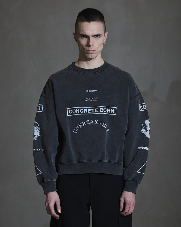 Han Kjobenhavn Graphic Printed Crewneck - Dark Grey