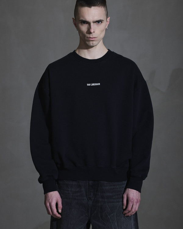 Han Kjobenhavn Logo Oversized Crewneck - Black
