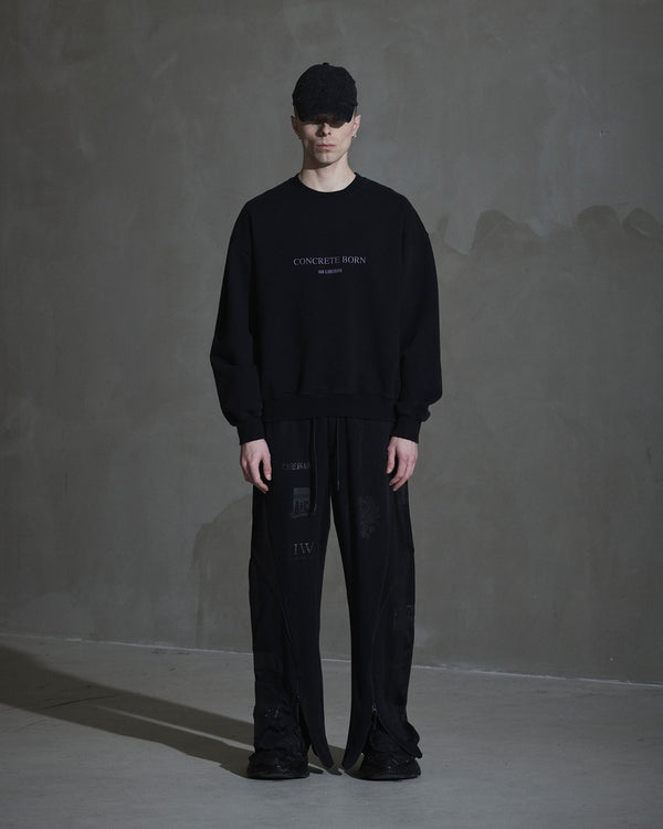 han kjobenhavn Logo Oversized Crewneck - Black