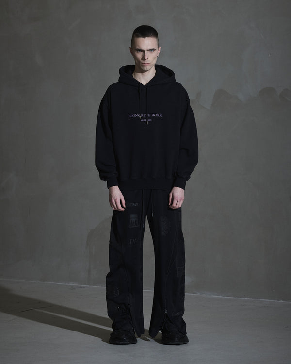 han kjobenhavn Logo Oversized Hoodie - Black