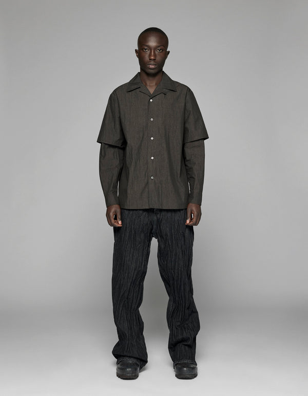 han kjobenhavn Two-Layered L/S Shirt - Dark Grey