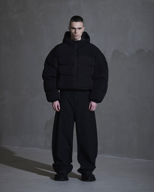 han kjobenhavn Hooded Puffer Jacket - Anthracite Black