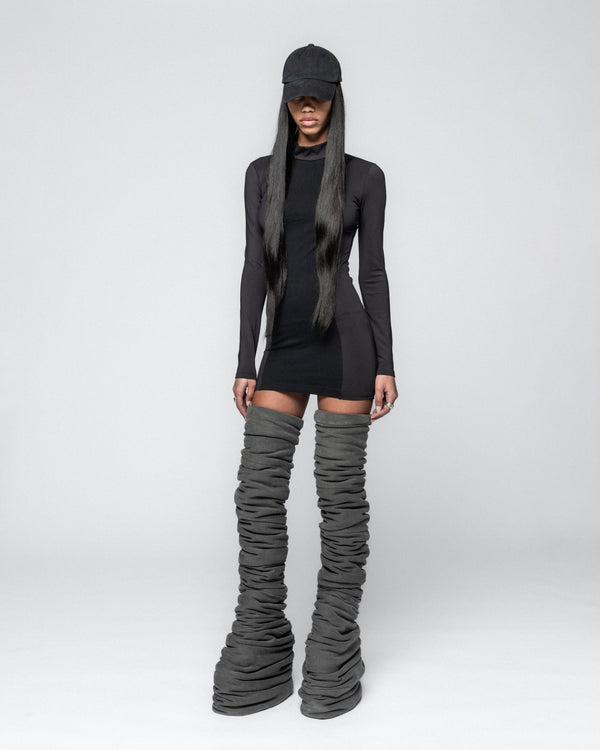 han kjobenhavn Printed Longsleeve Dress - Anthracite Black