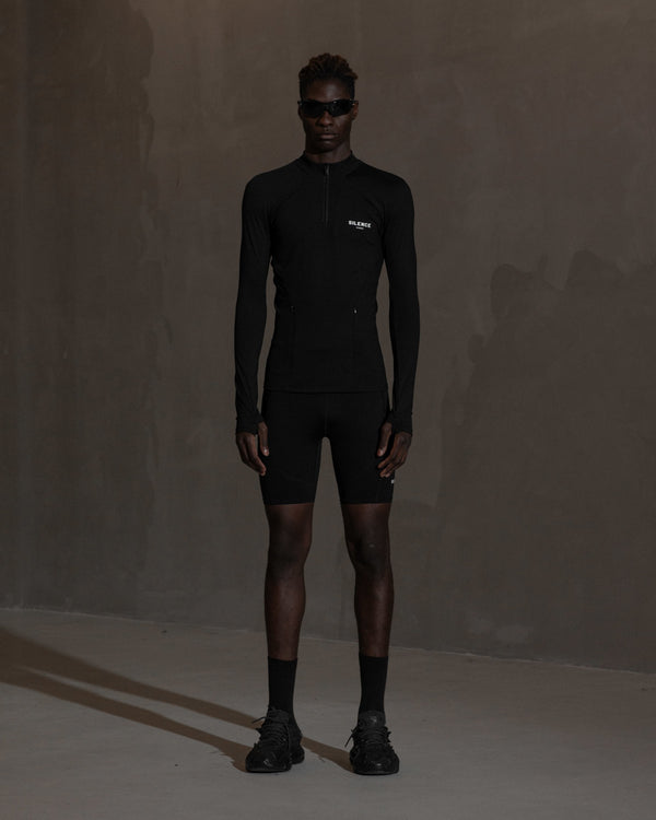han kjobenhavn Technical Zip Long Sleeve Top - Anthracite Black