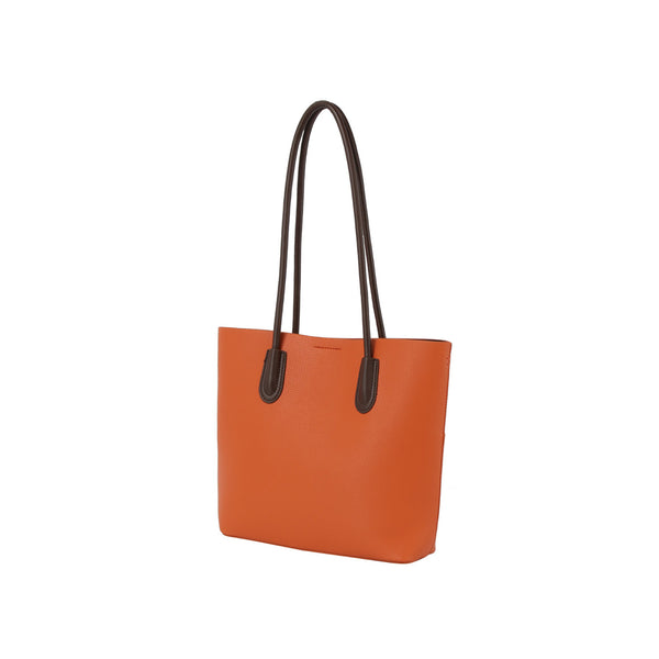 Handbag Republic 2 In 1 Front Pocket Accent Shopper Tote Bag Black