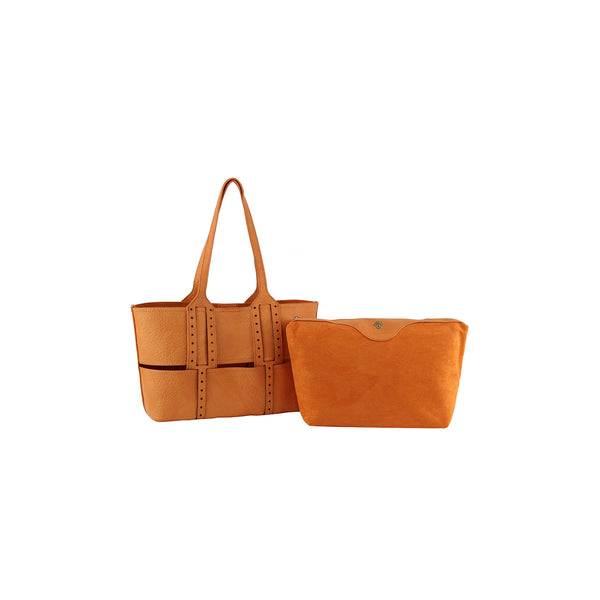 handbag republic 2in 1 Weaved Tote with pouch Coral