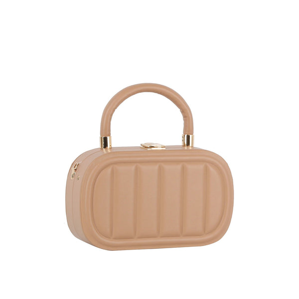 handbag republic Box oval shape top handle crossbody Almond
