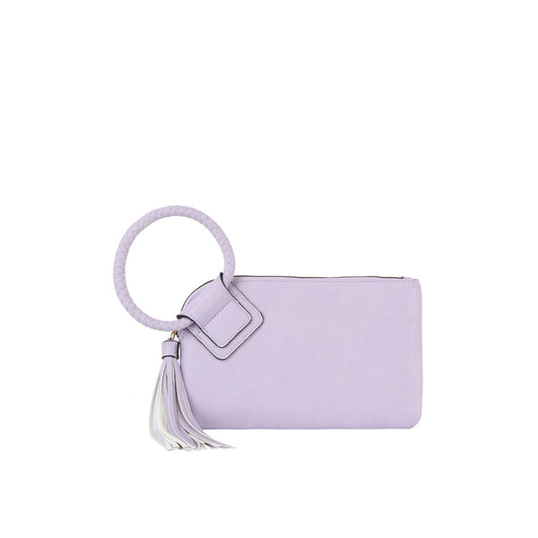 handbag republic Braided ring handle wristlet Black