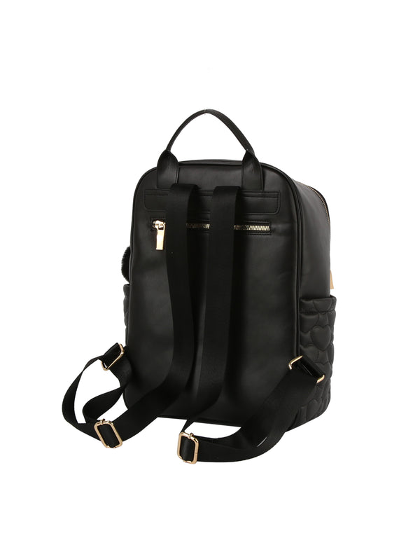 Handbag Republic Calin Heart Quilted Backpack Black