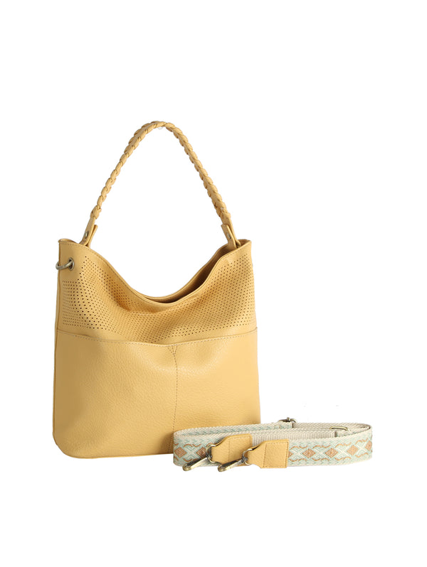 handbag republic Calin Lasercut Detailed Guitar Strap Hobo Yellow