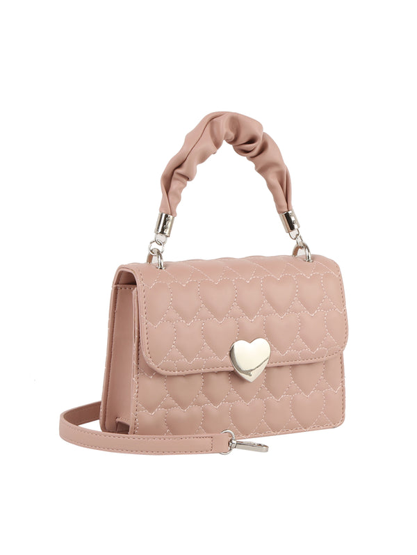 Handbag Republic Calin Top Handle Front Flap Heart Mini Satchel D.BL