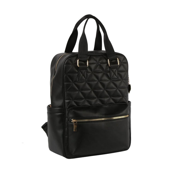 Handbag Republic Calin Triangle Quilted Backpack Black