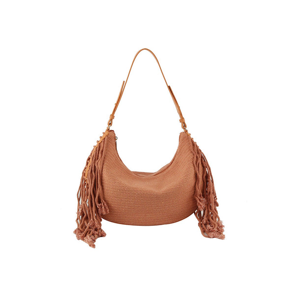 Handbag Republic Corve Texture Fringe Shoulder Beige