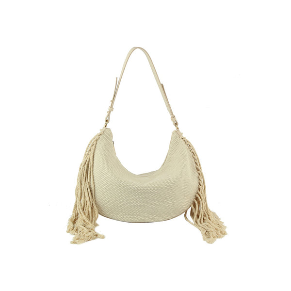 handbag republic Corve texture fringe shoulder Beige
