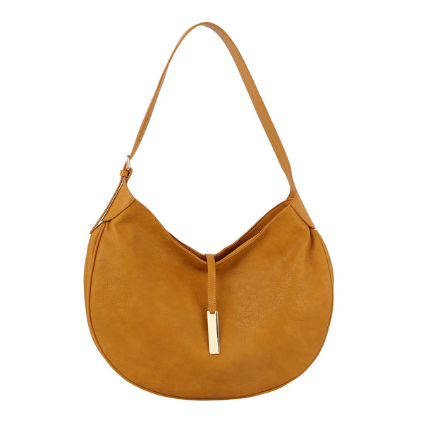 Handbag Republic Crescent Metal Décor Hobo Shoulder Bag Tan