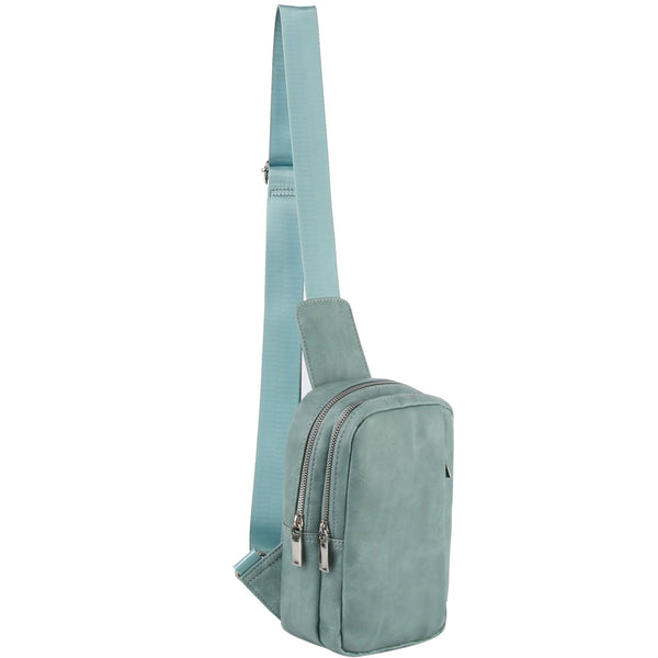 handbag republic Double pocket unisex crossbody sling bag Black