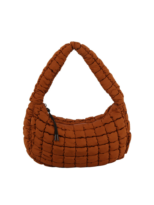 Handbag Republic Ecostitch Puffy Quilted Nylon Shoulder Bag Black