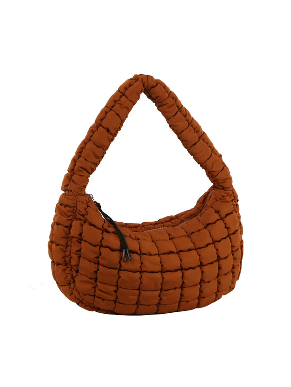 handbag republic ecostitch Puffy Quilted Nylon Shoulder Bag Black