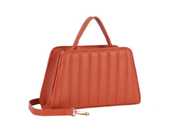 handbag republic Ecostitch vertical quilted top handle crossbody Black