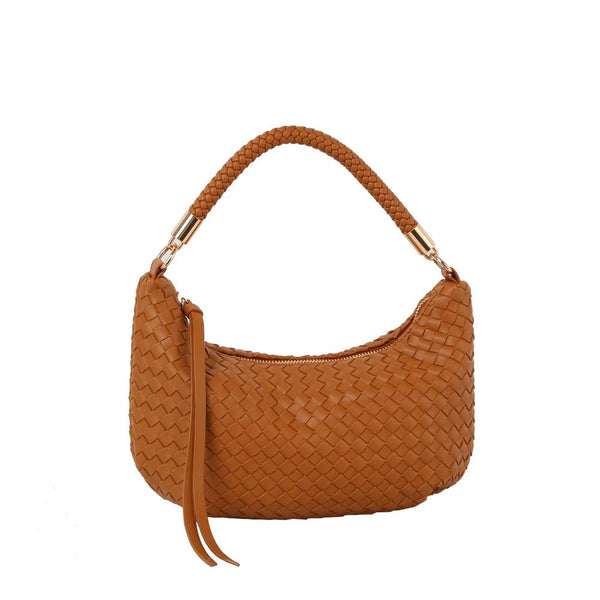 handbag republic ecostitch Woven Briaded Handle Shoulder Beige