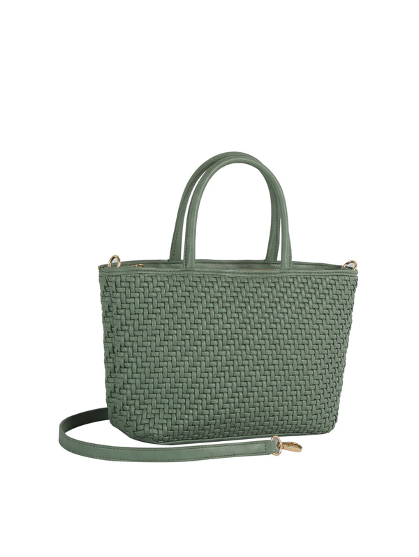 Handbag Republic Ecostitch Woven Top Handle Tote Black