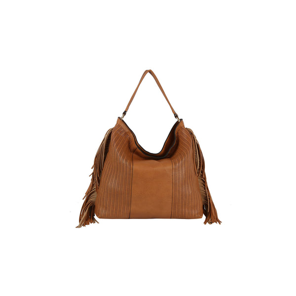 handbag republic Fringe and lazer cut detailed hobo Brown
