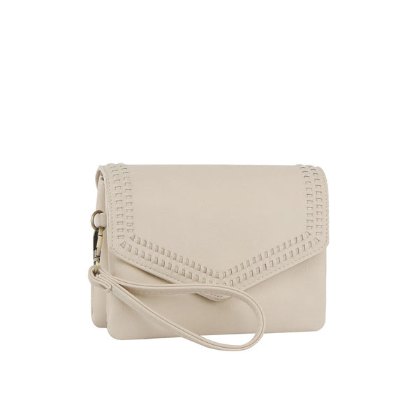 handbag republic Front flap tripe compartment convertible clutch crossbody wristlet Black